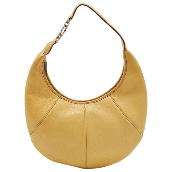 Salvatore Ferragamo Handbags - FERRAGAMO YELLOW LEATHER HOBO HANDBAG - GOLD HARDWARE